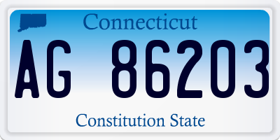 CT license plate AG86203