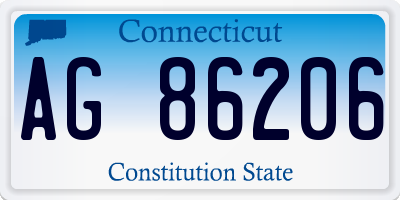 CT license plate AG86206