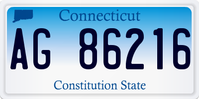 CT license plate AG86216