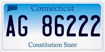 CT license plate AG86222