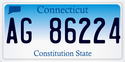 CT license plate AG86224