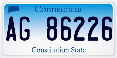 CT license plate AG86226