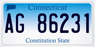 CT license plate AG86231