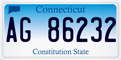 CT license plate AG86232