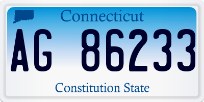 CT license plate AG86233