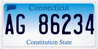 CT license plate AG86234