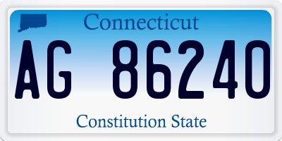 CT license plate AG86240