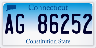 CT license plate AG86252