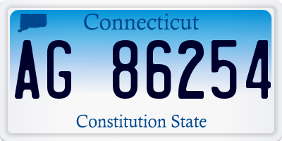 CT license plate AG86254