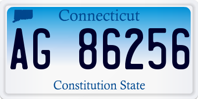 CT license plate AG86256