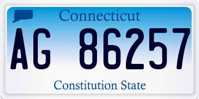 CT license plate AG86257