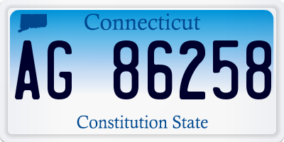 CT license plate AG86258
