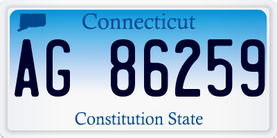 CT license plate AG86259