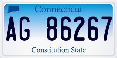 CT license plate AG86267