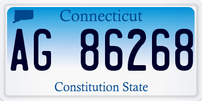 CT license plate AG86268