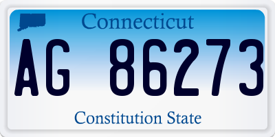 CT license plate AG86273