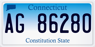 CT license plate AG86280