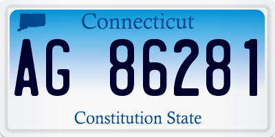 CT license plate AG86281