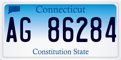 CT license plate AG86284