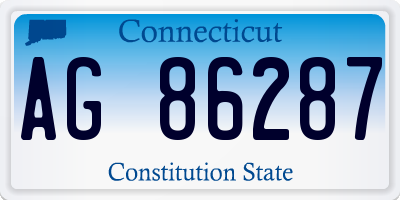 CT license plate AG86287