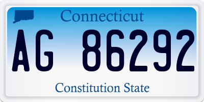 CT license plate AG86292