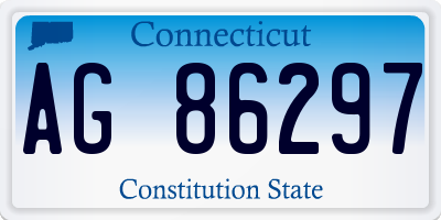 CT license plate AG86297