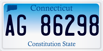 CT license plate AG86298