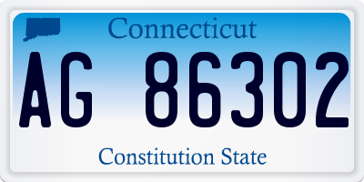 CT license plate AG86302