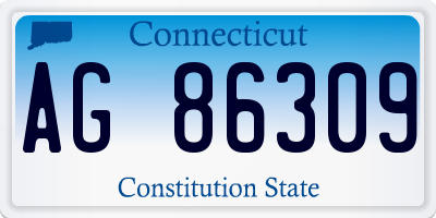 CT license plate AG86309