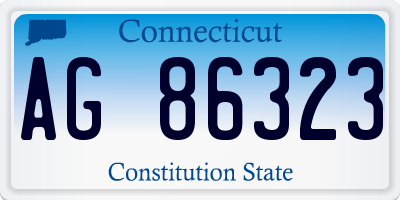 CT license plate AG86323