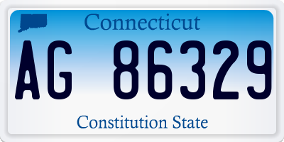 CT license plate AG86329