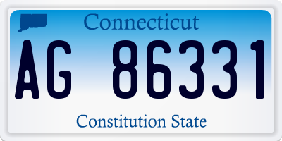CT license plate AG86331
