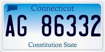 CT license plate AG86332
