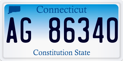 CT license plate AG86340