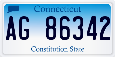 CT license plate AG86342