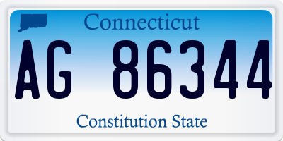 CT license plate AG86344