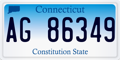 CT license plate AG86349