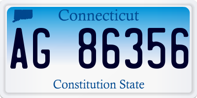 CT license plate AG86356