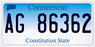 CT license plate AG86362
