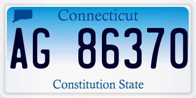 CT license plate AG86370