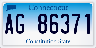 CT license plate AG86371