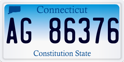 CT license plate AG86376
