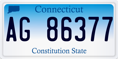 CT license plate AG86377