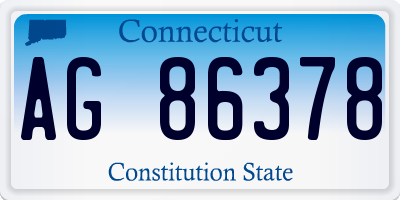 CT license plate AG86378