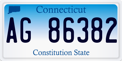 CT license plate AG86382