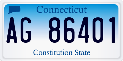 CT license plate AG86401