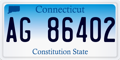CT license plate AG86402