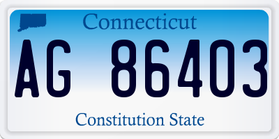 CT license plate AG86403