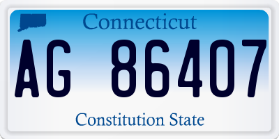CT license plate AG86407