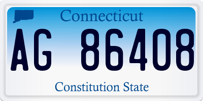CT license plate AG86408